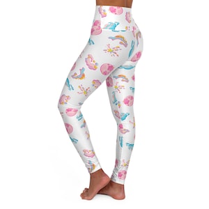 Colorful Whimsical High Waisted Yoga Leggings, Activewear for Women, Exercise Leggings, Workout Pants, Gym Tights, Fitness Leggings