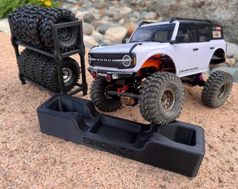 3D Printed RC Tire Rack & Truck Tool Stand For TRAXXAS Trx4M Durable ABS Accessories for Rc Crawlers