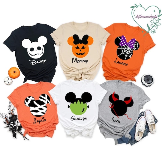Personalized Disney Family Halloween Shirts, Disney Skeleton