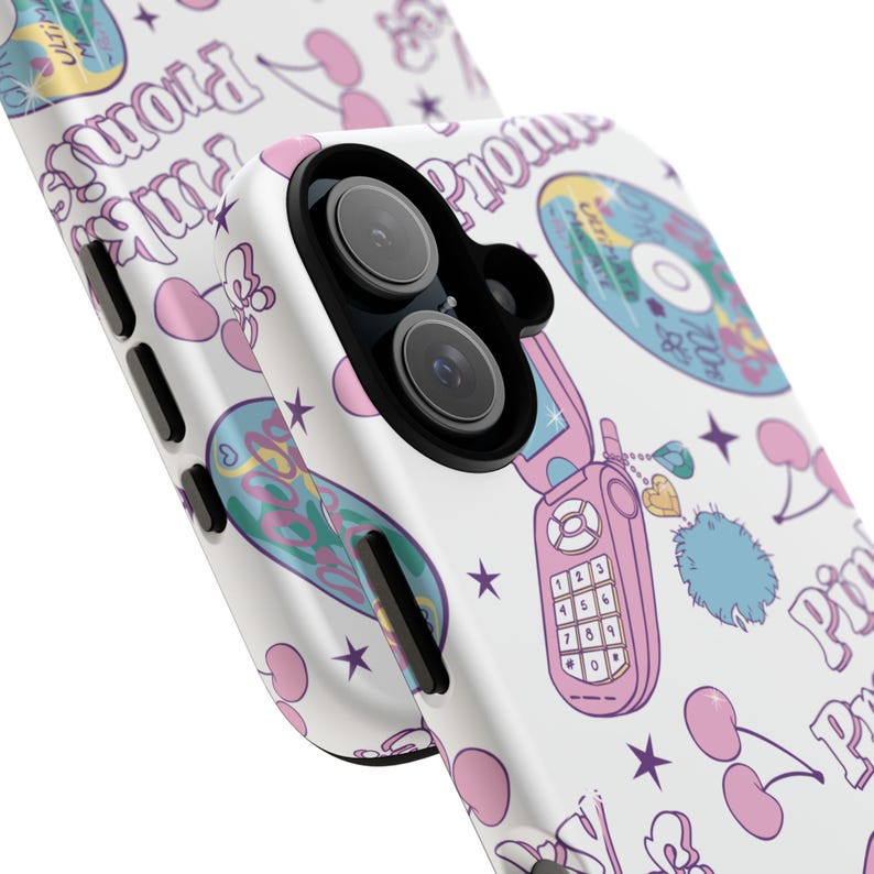 Funda plegable Y2K | Funda resistente con estampado retro de cerezas de los 2000, funda nostálgica para iPhone y Samsung, regalo para ella. imagen 7