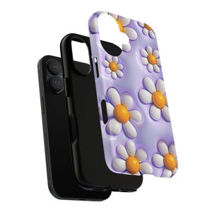 3D Daisy Phone Case | Puffy Lilac Flower Tough Case, Danish Pastel Aesthetic iPhone Samsung Cover, Cute Gift for Her image 7