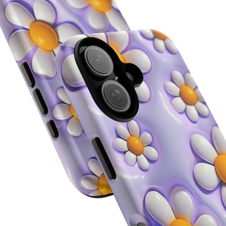 3D Daisy Phone Case | Puffy Lilac Flower Tough Case, Danish Pastel Aesthetic iPhone Samsung Cover, Cute Gift for Her image 6