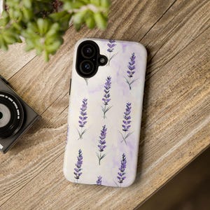 Lavender Phone Case | Watercolor Purple Botanical Floral Tough Case, Cottagecore iPhone Samsung Cover, Nature Gift for Her image 8