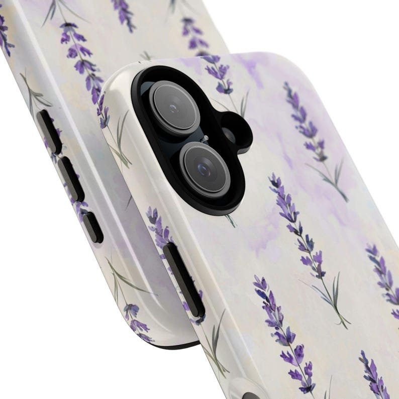 Lavender Phone Case | Watercolor Purple Botanical Floral Tough Case, Cottagecore iPhone Samsung Cover, Nature Gift for Her image 4
