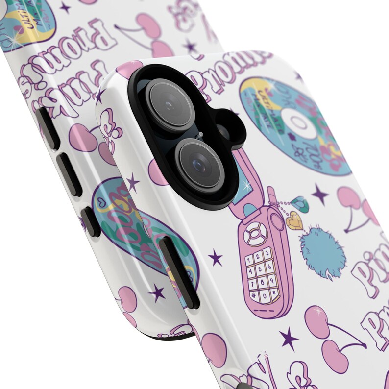 Funda plegable Y2K | Funda resistente con estampado retro de cerezas de los 2000, funda nostálgica para iPhone y Samsung, regalo para ella. imagen 3