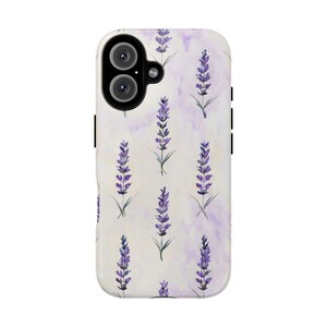 Lavender Phone Case | Watercolor Purple Botanical Floral Tough Case, Cottagecore iPhone Samsung Cover, Nature Gift for Her image 2