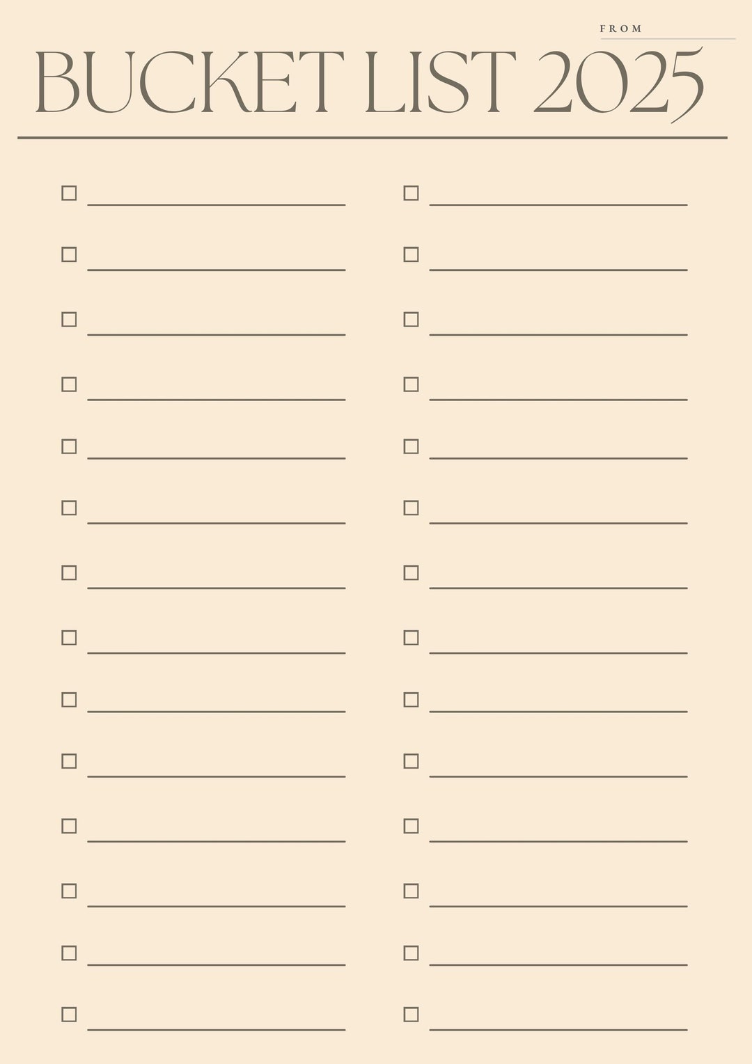 Bucketlist for 2025 - Etsy