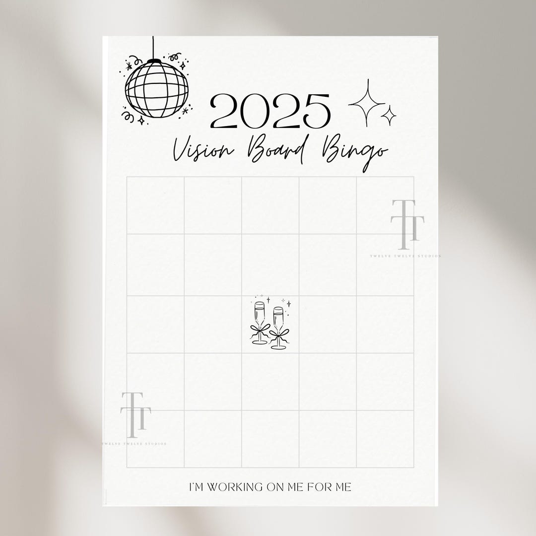 2026 Vision Board Bingo | Editable Canva Template (blank PDF) - Etsy