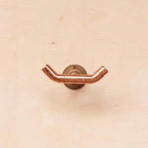 Handmade Copper Wall Hook | Industrial Towel or Coat Hook | Minimal Bathroom or Entryway Hook | Rustic Pipe Hanger