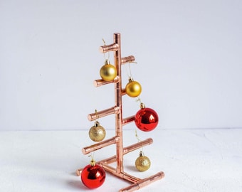 Handcrafted Copper Pipe Christmas Tree – Modern Holiday Decor
