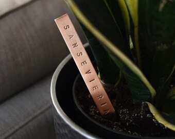 Personalized Copper Plant Label, Handcrafted Garden Marker