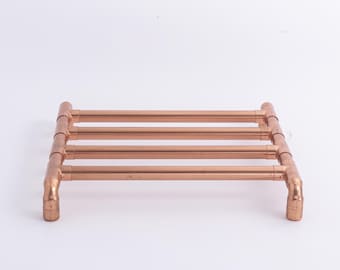 Salvamanteles de cobre artesanal: elegante soporte resistente al calor para ollas y sartenes de 200 mm x 150 mm