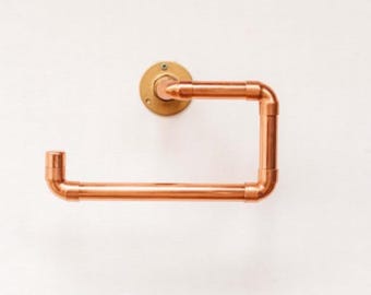 Handcrafted Copper Toilet Paper Holder – Industrial Bathroom Decor