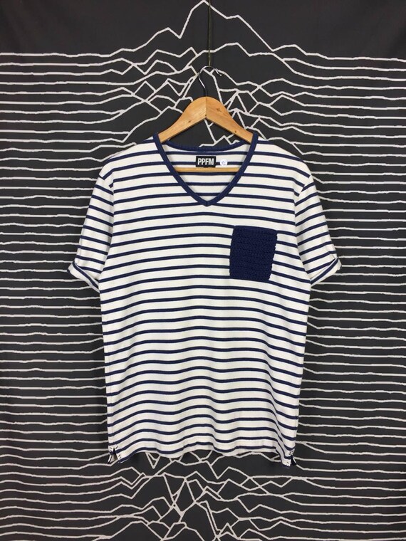 Vtg PPFM Japanese Brand Casual Striped V-neck Tee Size M - Etsy Israel