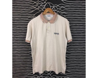 Polo vintage Missoni Sport con logo bordado, color crema, talla L