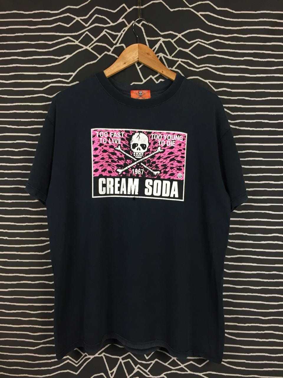 ヴィンテージ クリームソーダ パンクTシャツ - Too Fast To Live