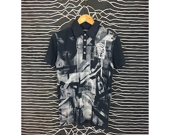 In The Attic Punk Rock Distressed UK Flag Polo Shirt