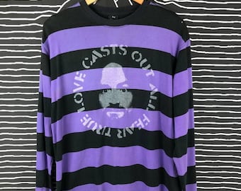 Vintage Montage Stripe Tee: Manson Pop Art, Size L