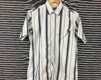 Vtg PPFM Japanese Brand Stripe Utility Tactical Shirt Size M