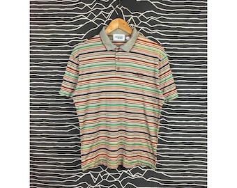 Vtg Missoni Sport Made In Italy Multicolor Stripe Polo Tee
