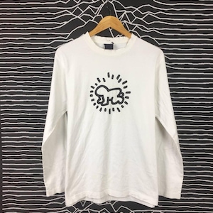 Vtg Keith Haring Uniqlo Pop Art T-shirt met lange mouwen, maat L afbeelding 1
