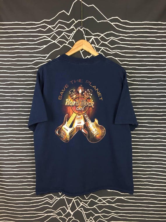 Vtg Hard Rock Cafe Hollywood Save the Planet Graphic Tee Size XL