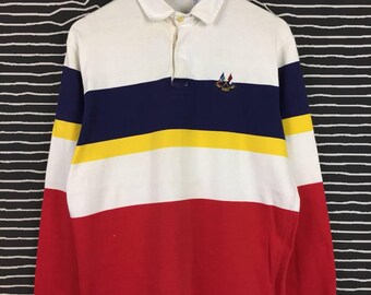 Vintage 90s Polo Ralph Lauren Color Block Rugby Shirt (size L