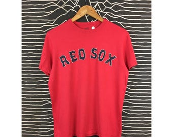 MLB Boston Red Sox Red Applique Spellout Tee Size S
