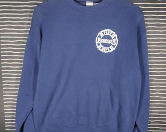 Vtg 90s FOTL Fire Department Logo Sweatshirt Size M