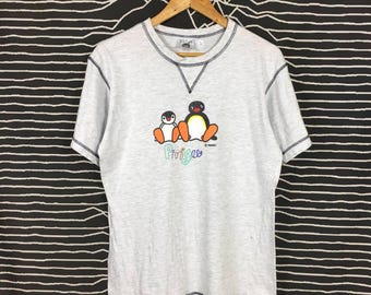 VTG jaren 90 pingu tekenfilm Sumitomo Life merchandise promo T-shirt maat M