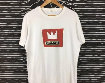 Camiseta Uniqlo de arte pop con corona de notario de Jean Michel Basquiat vintage, talla L