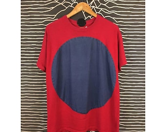 Vtg Minimalist Colorblock Geometric Circle Patchwork Tee