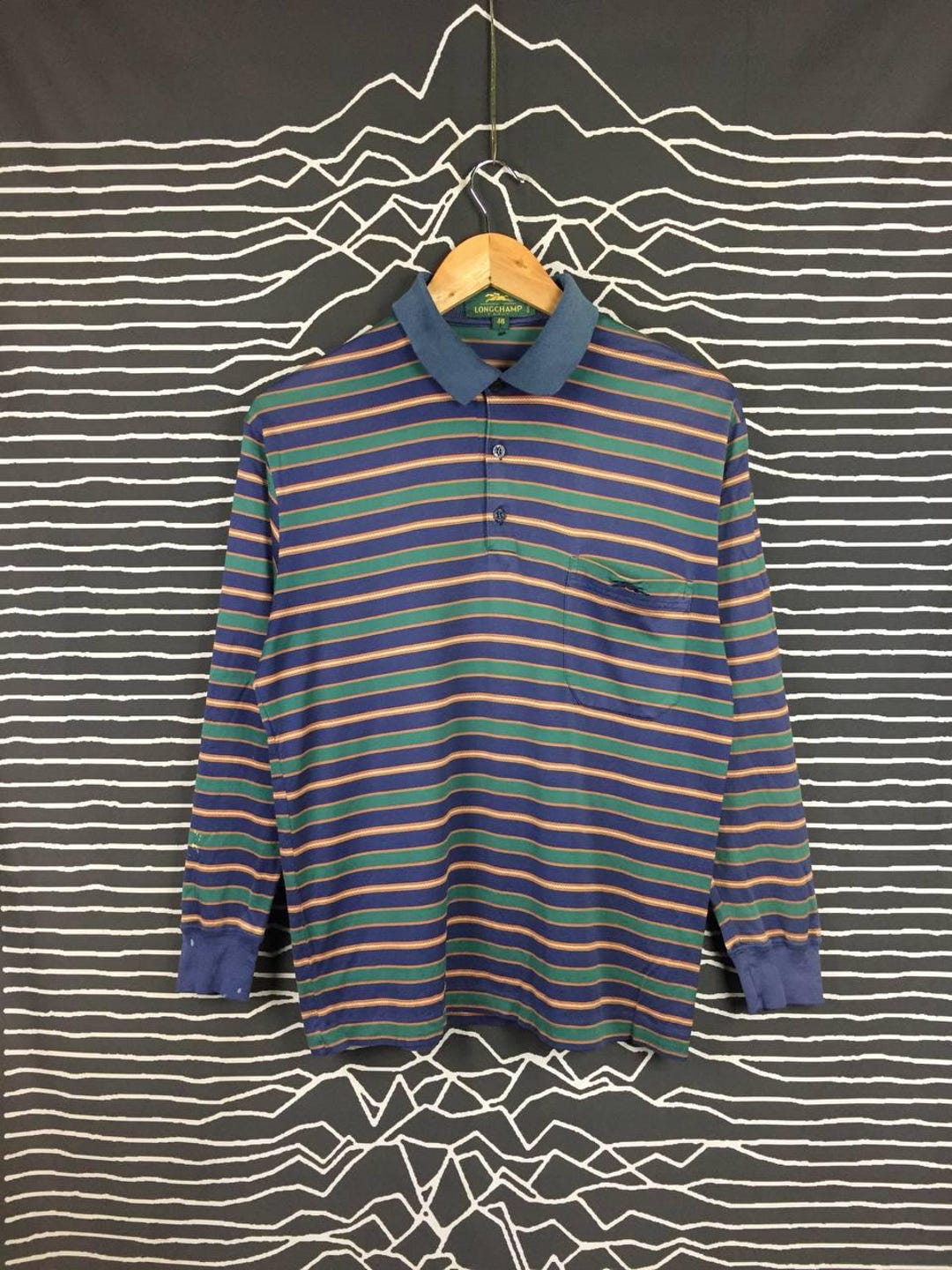 Vintage 90’ LONGCHAMP PARIS Made In Italy Polo Tee Shirt Top Long Sleeve main image 1