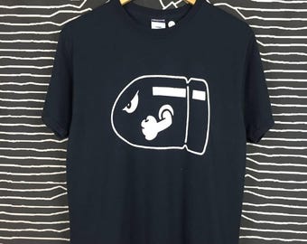 Vtg 00s Super Mario Nintendo Bullet Bill Big Logo Promo Tee Size M