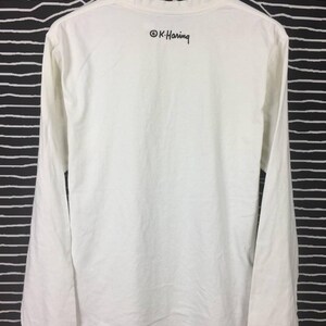Vtg Keith Haring Uniqlo Pop Art T-shirt met lange mouwen, maat L afbeelding 4