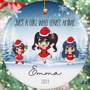 Décoration de Noël anime personnalisée en famille 2024 Souvenir de Noël familial Cadeau de Noël familial en métal/céramique/acrylique Décoration 2024 C036