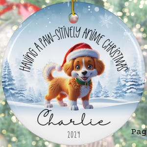 Ornement de Noël personnalisé pour chien et animal de compagnie, cadeau pour les amateurs d&#39;anime, cadeau souvenir de Noël pour la famille, métal/céramique/acrylique 2024 ornement C041