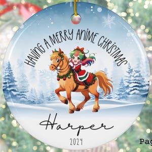 Décoration de Noël anime personnalisée en famille 2024 Souvenir de Noël familial Cadeau de Noël familial en métal/céramique/acrylique Décoration 2024 C042
