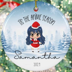 Décoration de Noël anime personnalisée en famille 2024 Souvenir de Noël familial Cadeau de Noël familial en métal/céramique/acrylique Décoration 2024 C029