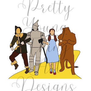 Wizard of Oz art print, Dorothy Gale, fan art, print, gift, movie art. Tin man, scarescrow, cowardly lion