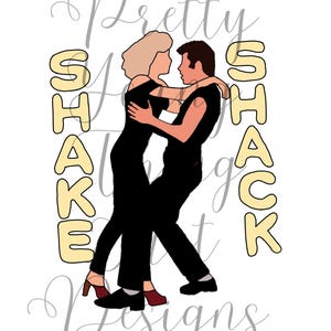 Grease movie fan art, John Travolta, Olivia Newton John, shake shack, print, gift