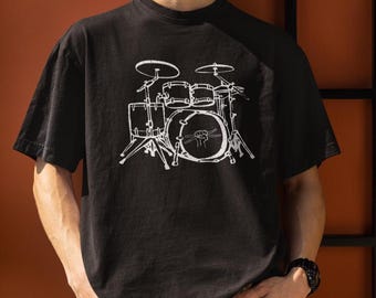 Drummer Shirt, Drum Gift for Him, Drums Shirt, Rock n Roll Tshirt,Unisex Drummer Gift Tops,Gift for Drummer,Fathers Day Drums Gift,Music Tee