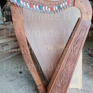 Handmade Rosewood Irish Lyre Harp with Carry Bag & Tuning Key