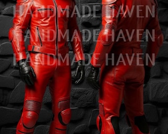 Custom Motorbike Motorcycle Racing Real Leather 1 & 2 Piece Suit All Sizes Available
