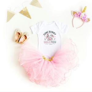 Adorable Somebunny Loves You Romper - Cute Baby Onesie Made from Organic Cotton