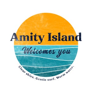 Jaws Inspired Amity Island Welcomes You t-shirt - Premium Unisex Crewneck T-shirt | Bella + Canvas 3001 White