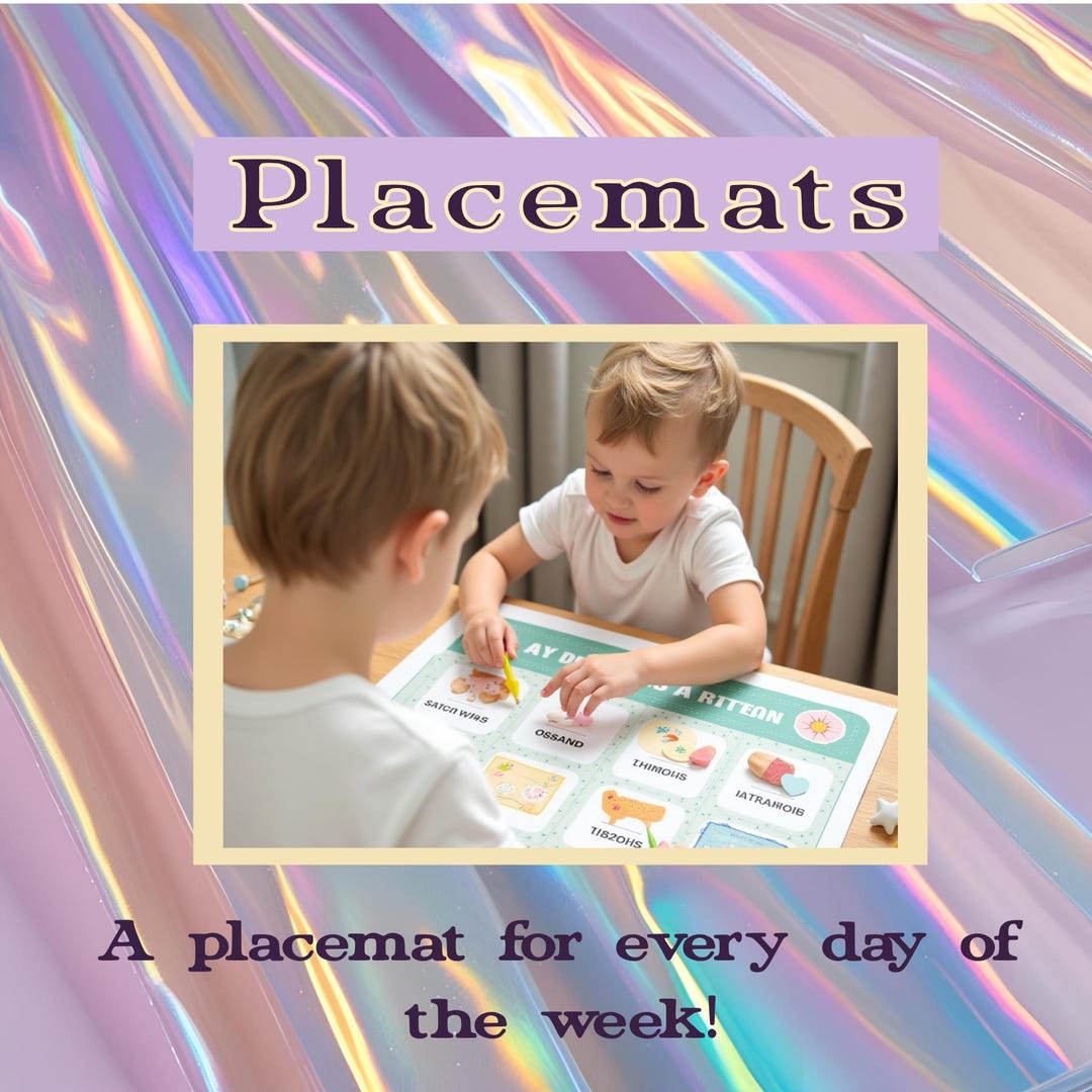 Days of the Week Printable Placemats: Educational Kids Activity (PDF ...