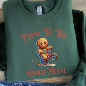 Gingerbread Bmx Christmas Sweatshirt, Gift for Bike Love, Race Life Sweatshirt Xmas T-shirt, Motocross Christmas Crewneck Sweatshirt