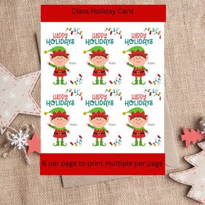 Druckbare Klasse Weihnachtskarte, digitaler Download, Sofort Vorlage mit Kauf, Weihnachtskarte, Klassenzimmer Weihnachtsfeier, Lehrer Weihnachtskarte
