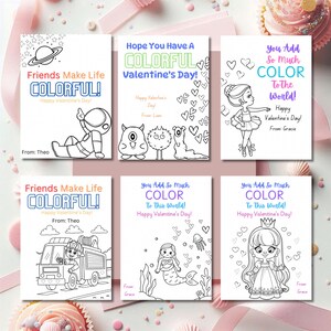 Carte de Saint-Valentin, coloriez votre propre Saint-Valentin, carte de Saint-Valentin pour enfants, Saint-Valentin classe, carte de Saint-Valentin imprimable, carte de Saint-Valentin modifiable